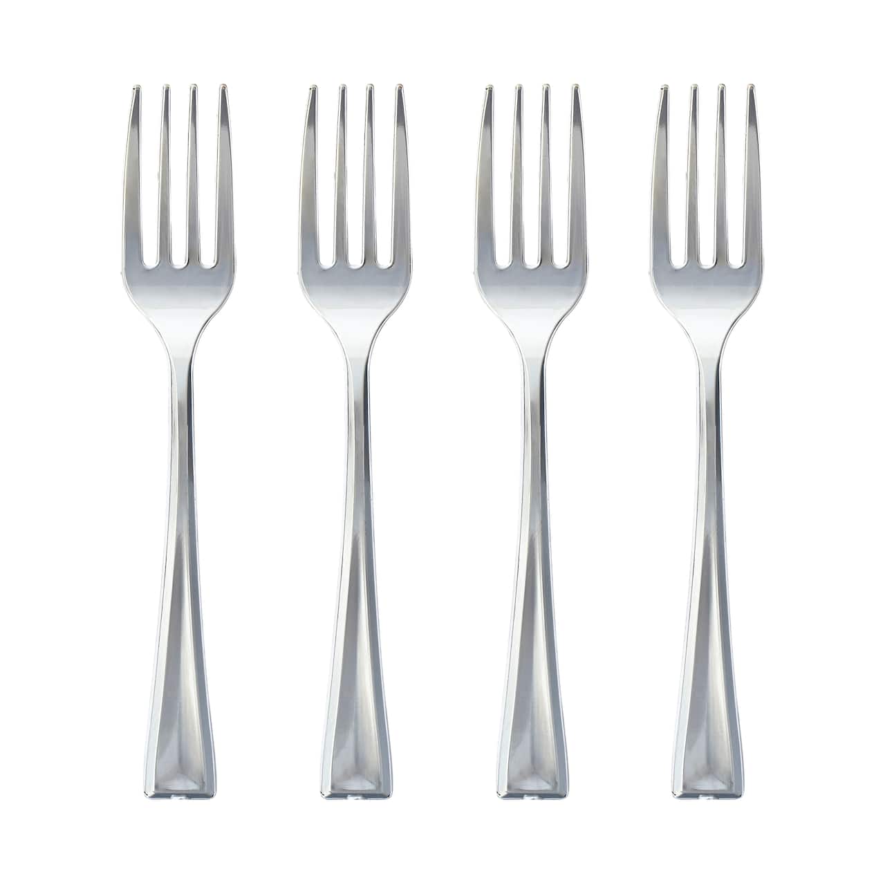 Silver Plastic Mini Forks by Celebrate It&#x2122;, 24ct.